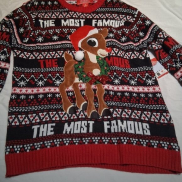 Ugly Christmas Sweater - Rudolph - Large - Long Sleeve Crewneck New NWT - Picture 7 of 9